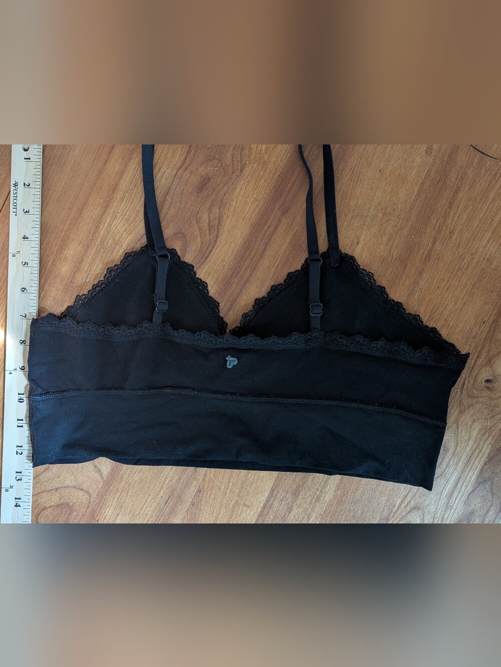 pact ✨NWOT✨ Organic Cotton Black Lace Trim Bralette - Women's XL